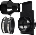 TonGass (Combo Pack) 4" to 2-1/2" Hose Cone Reducer Dust Collection Fitting 4" Flexible Hose Cuff Coupler Blast Gate for Dust Collection Systems with Stainless Steel Clamps