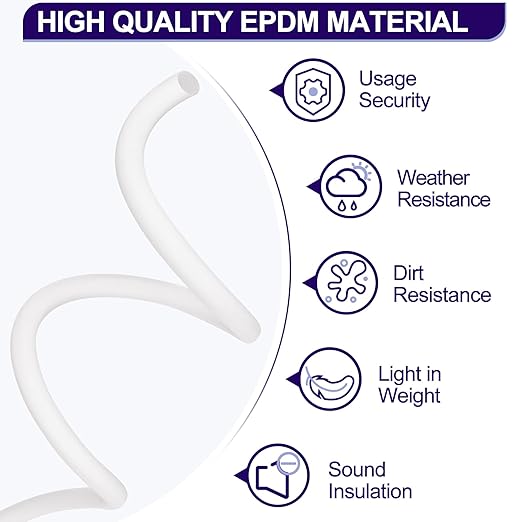 ToLanbbt Backer Rod EPDM Rubber 1" Diameter x 20' Length Caulk Saver Door Window Weather Stripping Seal for Concrete Filling Joints and Gaps (White)