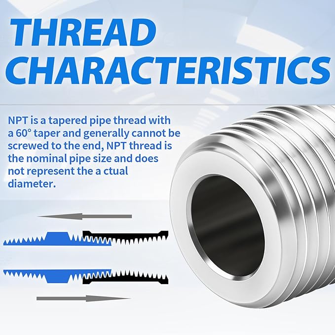 ChillWaves 304 Stainless Steel Compression Tube Fitting, 1/4" OD x 3/8" NPT Male 90 Degree Elbow Compression Union Connector(2-PACK)