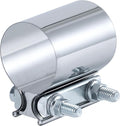 2.5 Inch Exhaust Clamp, 2 1/2 Inch Butt Joint Exhaust Pipe Muffler Band Clamp Sleeve Coupler Stainless Steel(1Pcs)
