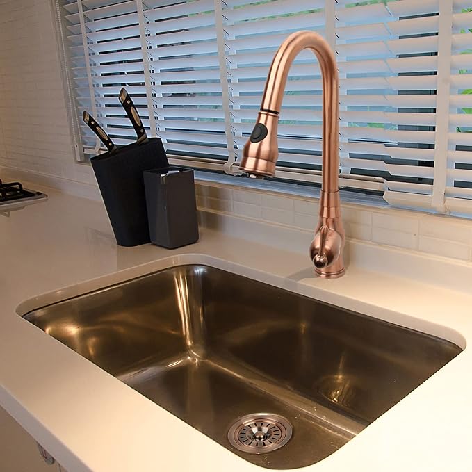 Akicon Kitchen Sink Copper Finish Garbage Disposal Flange Stopper, One Size Disposal Rim, Fit 3-1/2 Inch Standard Sink Drain Hole 2.85" Height