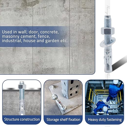 1/2" x 3" Wedge Anchor, for Cement and Concrete only, zinc-Plated Carbon Steel Screws and lag Bolts （30 pcs