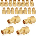 20-Pack HeSun PEX Fittings, 1" PEX x 1" Female Sweat Adapter (Over Copper Tube), Brass Crimp Fitting for ASTM F1807(PEX1807137-20)