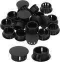 uxcell 40Pcs Plastic Hole Plugs, 19mm(3/4") Flush Type Panel Plugs, Round Snap Knockout Locking Plugs for Furniture Insert End Caps Panels, Black