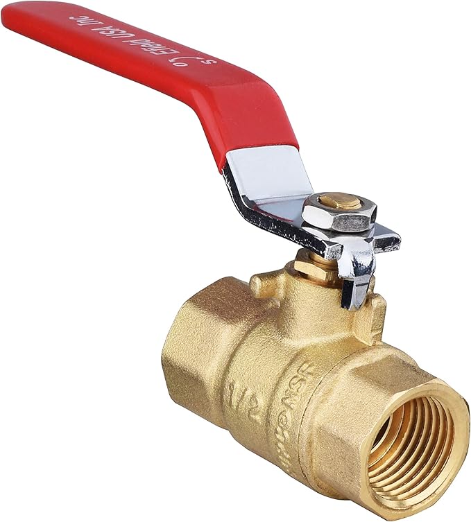 (Pack of 2) EFIELD 1/2 Inch 600 WOG FNPT Heavy Duty Full Port Brass Ball Valve FIP Threaded,(VALVE034-2PCS)