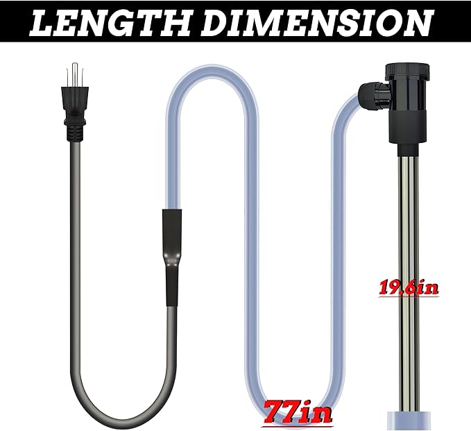 3500W 240V Swimming Pool Immersion Water Heater with Wifi Timer & Auto Shut Off – Submersible Electric Heater for Above-Ground Pool, Spa, Hot Tub, Bucket, Baptistry, Baptismal Pool & Bathtub