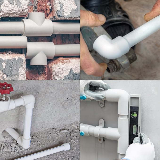 GASHER 12PCS PVC Pipe Fitting 1-1/4" PVC 3 Way Tee Furniture Grade Pipe Socket Fittings, For Home or Industrial