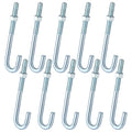 10 Pcs Anchors Bolts 3/8-16 x 5 Inches Concrete J Bolts Cement Post Anchor Bolts Fastener with Nut Washer Bracket Outdoor Hardware for Concrete Pad Pouring Wood Projects (Galvanized Steel)