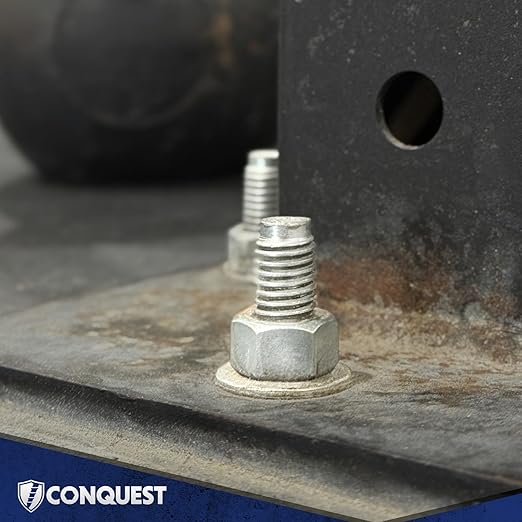 Conquest Zinc Plated Carbon Steel Concrete Wedge Anchors 5/8" x 6" - Heavy Duty Anchor Bolts for Interior Dry Environments and General Purpose Use (25 Pack)