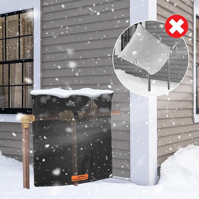 Backflow Preventer Cover Insulated (5˚F) - 36" W x 36" H Backflow Cover for in-Wall Pipes - Sprinkler Covers for Outside Pipe Traversable - Backflow Insulation Cover Black