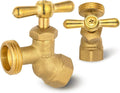HeSun 30-Pack Brass No-Kink Hose Bibb Valve, 1/2" FIP Inlet x 3/4" MHT Outlet, Garden Hose Faucet/Valve(BIBCOCK008-30)