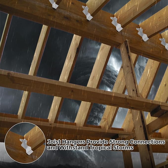 20 Pcs 2x4 Joist Hangers for Wood,20 Gauge Metal Face Mount Joist Hanger, Lu24 Joist Hangers Galvanized, Hurricane Ties for Rafter, Rafter Brackets 2x4 for Deck,Floor,Roof Overhang and Ceiling Joist