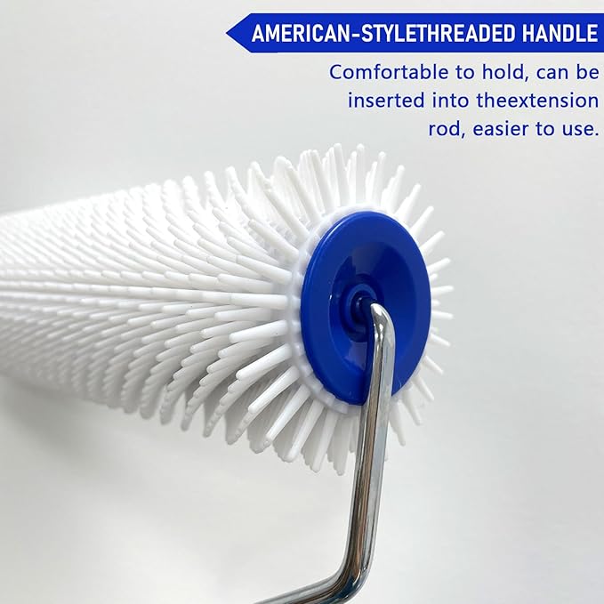 9 Inch Latex Floor Self Leveling Screed Spiked Roller for Epoxy Floor, Screed Compound Roller Bubble Remove Tool (1 Roller + 1 Frame)