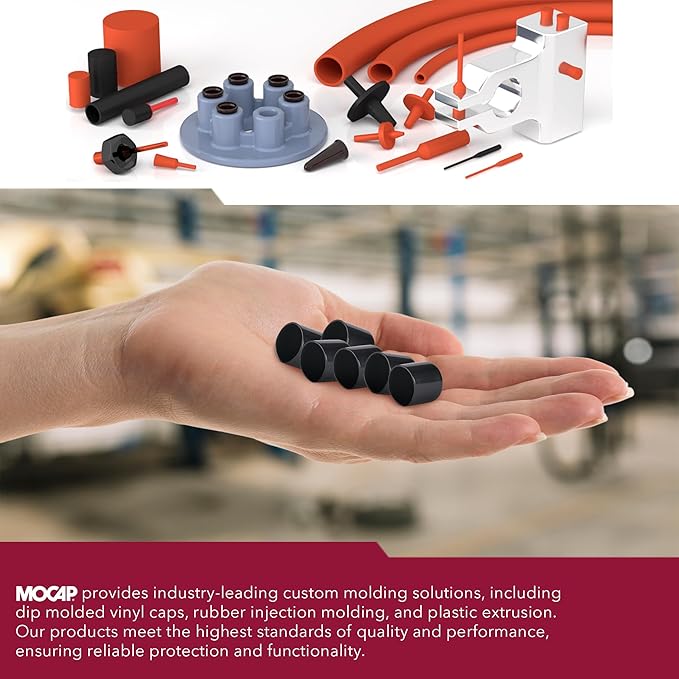 MOCAP Red Tapered Caplug – Center Pull Plug, OD 0.471-0.547" (12-13.9mm), Flange OD 0.690" (17.5mm), Length 0.440" (11.2mm) – Red Plastic Cups for Holes, Pipes, Fittings & More – Pack of 4500