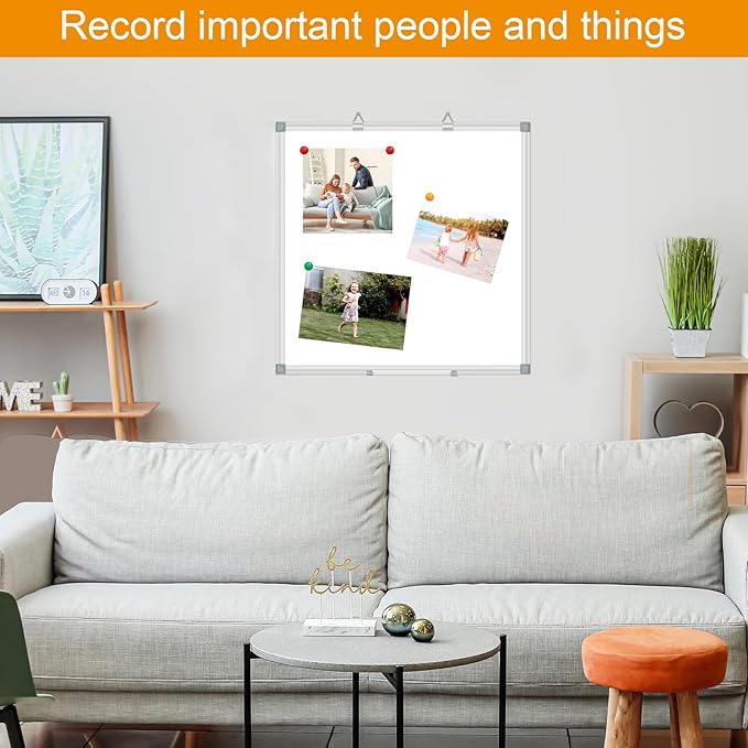 H-Qprobd 4' x 4' (2 Pack) Dry Erase Board for Wall Magnetic Presentation Whiteboard with Long Pen Tray, Wall-Mounted White Boards for Home, Office & School