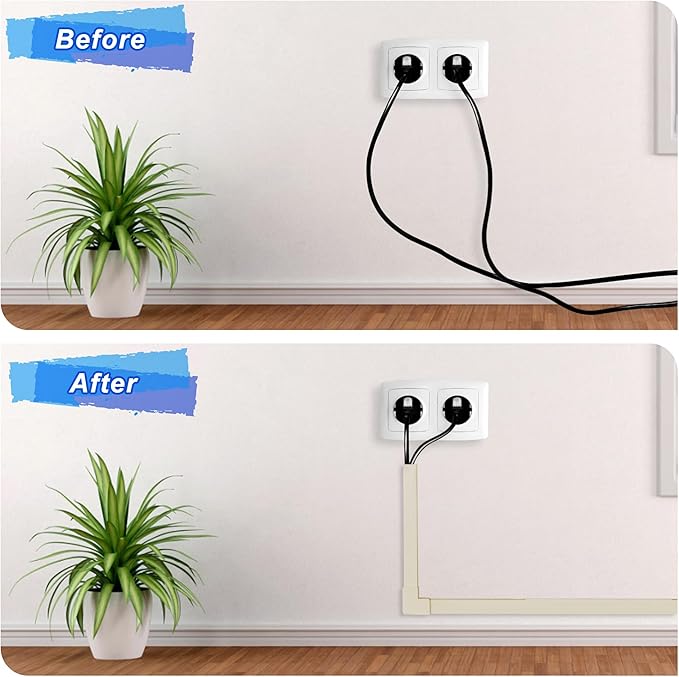 392.5in Wire Covers for Cords Kit - Beige Cord Cover, Wall Wire Hiders, TV Cable Hider, Cord Hider - Mounted TV, Cord Concealer - 25 x 15.7 W 0.95H 0.55in