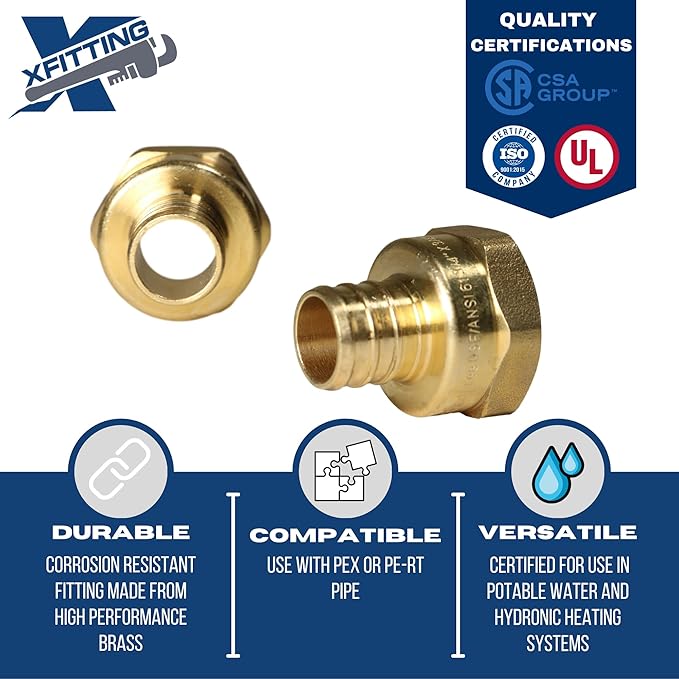 XFITTING 3/4 inch Pex x 3/4 inch Female NPT Adapter, 23-4-2=10X, 10 Pieces