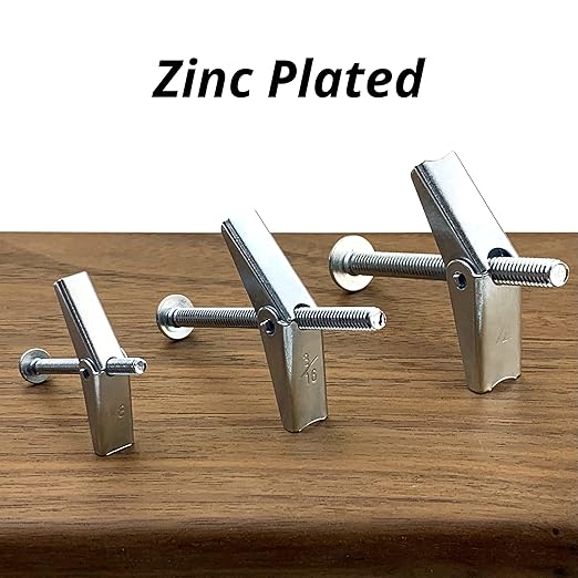 HASWARE Toggle Bolt 29 Pcs Zinc Plated Steel 1/8",3/16",1/4" and Wing Nut Assortment Kit for Hanging Heavy Items on Drywall