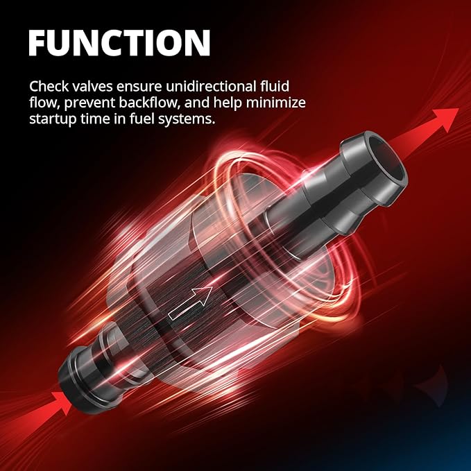 EVIL ENERGY 1/2" Check Valve, One Way Non-Return Valve Fitting Aluminum Black