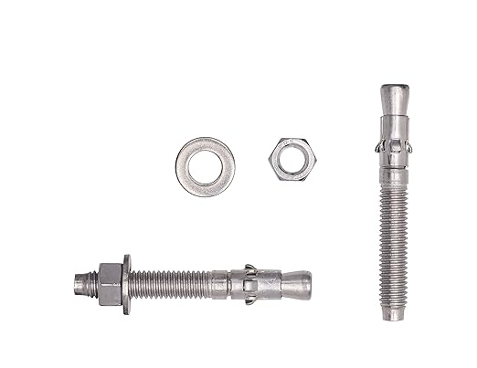 Bolt Dropper Stainless Steel Wedge Anchors - 3/8" x 3" Corrosion Resistant Concrete Fasteners - Commercial Grade Anchor Bolt, Nuts, and Washers Included - Pack of 10