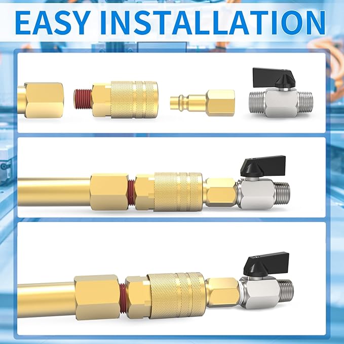 ChillWaves Brass Mini Ball Valve, Shut Off Switch Ball Valve 1/2" NPT Male x 1/2" NPT Male Thread Pipe Fitting(2-PACK)