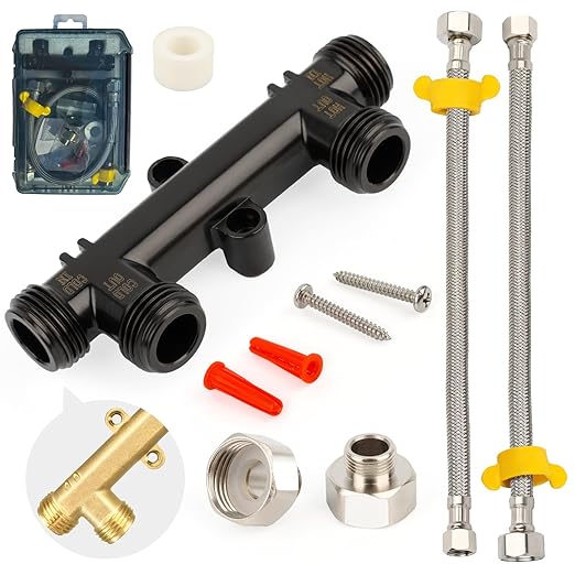 Upgraded WP596816 Hot Water Recirculating Pump Sensor Valve Kit,New Copper Finish,Compatible with 500800/500805 & comfort Systems,Includes 2x12" Lines, 2x1/2"x3/8" Fittings