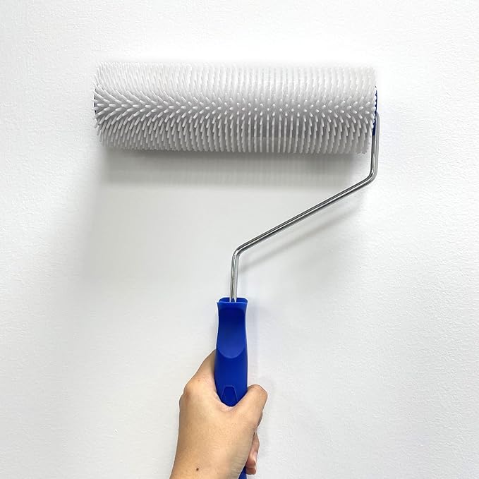 9 Inch Latex Floor Self Leveling Screed Spiked Roller for Epoxy Floor, Screed Compound Roller Bubble Remove Tool (1 Roller + 1 Frame)