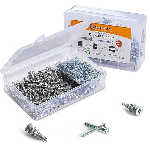 Drywall Anchors and Screws Kit, 200 Pcs Self Drilling Drywall Anchors, 100 Pcs Zinc Sheetrock Anchors and 100 Pcs #8 x 1-1/4" Metal Screws, Heavy Duty Wall Anchors, 75 Lbs Hanging Mounting