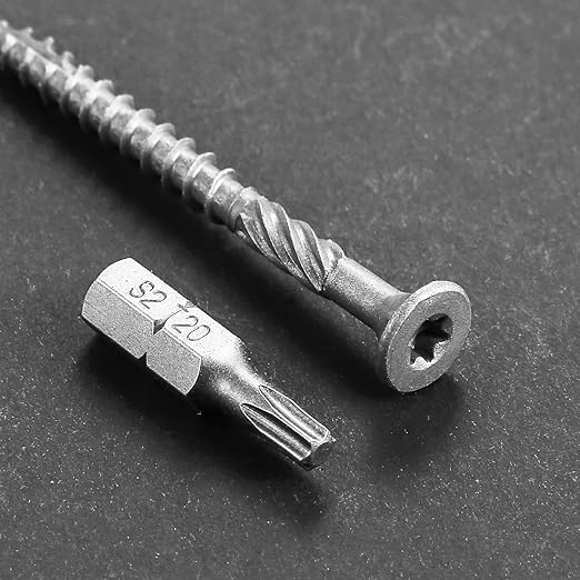 #10 * 2-1/4" 304 Stainless Steel Deck Screws, (97pcs) 1 lbs.Exterior Wood Screws, Rust Resistant Epoxy Coated, Bronze, T20 Star Bit