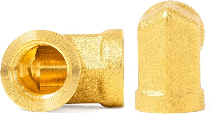ChillWaves Brass Pipe Fitting, 90 Degree Barstock Street Elbow 1/4" NPT Female x 1/4" NPT Female Thread Adapter(2-PACK)