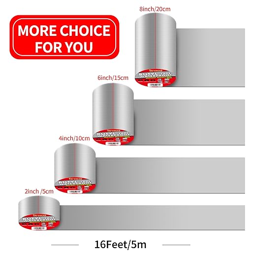 TAPEBEAR Butyl Tape Waterproof Sealing Tape 4inch x16feet, Upgraded Aluminum Foil Tape Heavy Duty for RV Repair, Awning, Window, Glass & EDPM Roof Leak Patching, Boat and Pipe Sealing, Silver