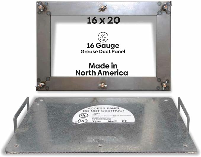 Best 16″ x 20″ Grease Duct Access Panel with Gasket for Kitchen Exhausts, 16-Gauge Galvanized Steel Kitchen Duct Access Door, Grease & Airtight Seal, UL & ULC Listed, Economical Access, BA-GDD