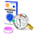 MEANLIN MEASURE 0~100Psi Dry Pressure Gauge Stainless Steel 1/4" NPT 2" FACE DIAL Waterproof for Well Pump Water Tire Water Pressure Tester Lower Mount (with 2PCS Snaps)
