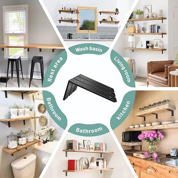 Countertop Support Brackets 4 Pack L Bracket Countertop Brackets 20" x 8" x 2.5" Heavy Duty 3/8" Thick Shelf Brackets Metal Corbels L Shape Bracket for Wood Shelf/Quartz/Granite/Concret Countertops