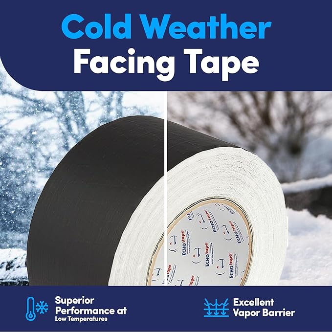 ECHOtape FS-G7731 Metal Building Insulation Tape | All Weather Lamtec WMP-VR Facing Tape | White Seam and Repair Tape | Cold Weather Adhesive | 2.83 in x 50 yds | (Case of 16)"