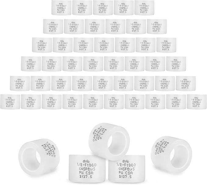 Pack of 50 Foskan 1/2 Inch PEX A Expansion Rings,F1960 Expansion Sleeves,Compatible with PEX A Pipe and expansion Fittings for Plumbing