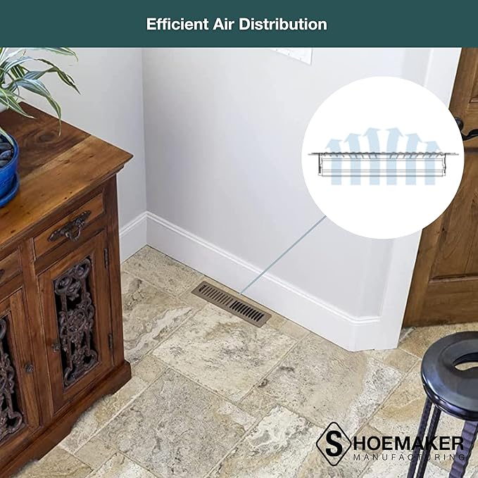 Shoemaker 4x10 Floor Register – Desert Clay Heavy Duty Metal Floor Vent Cover for Home Floors - Premium Forced Air Vent Covers