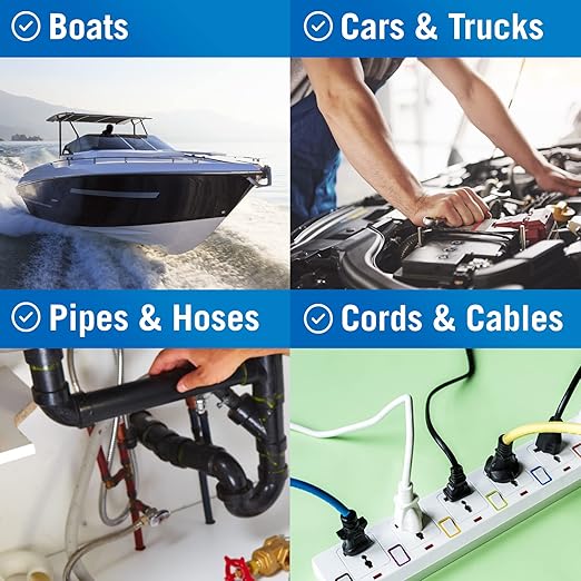 Better Boat Black Heavy Duty Silicone Tape, Self-Fusing Rubber Hose and Plumbing Water Pipe Repair Seal, Coax Electrical or Waterproof Tape for Leaks, 40ft