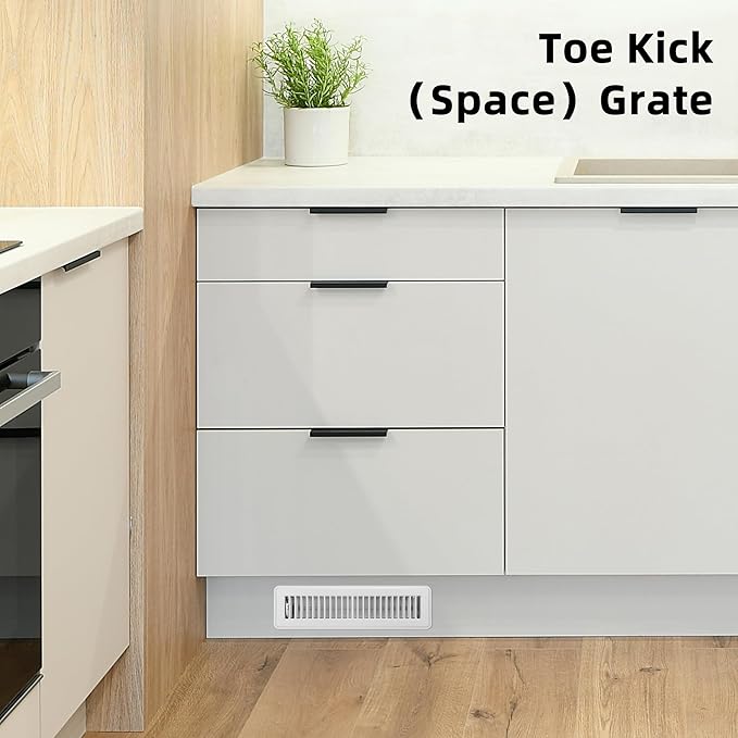 Floor Register 2x14 - Heavy Duty Walkable Vent Covers for Home Floor and Sidewall, Steel Rust-Resistant Vent Registers Grille with Adjustable Lever, Energy-Saving 2 Inch by 14 Inch Floor Vents (White)