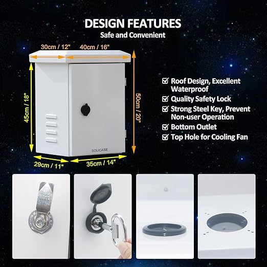 Metal Electrical Box Enclosure, Steel Electrical Box, IP Weatherproof Box for Outdoor Electronics, NEMA Enclosure Outdoor, Projector Box Enclosure for Electronics 20x16x12