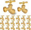 HeSun 20-Pack Brass No-Kink Hose Bibb Valve, 3/4" FIP Inlet x 3/4" MHT Outlet, Garden Hose Faucet/Valve(BIBCOCK010-20)