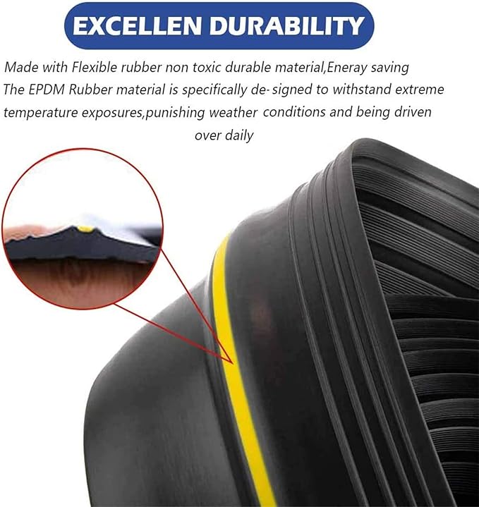 ToLanbbt 20Ft/6M Universal Garage Threshold Seal Strip with 300ml Black Sealants/Adhesives, Garage Door Bottom Weatherproof Strip Rubber DIY Weather Stripping Replacement (Black+Yellow)