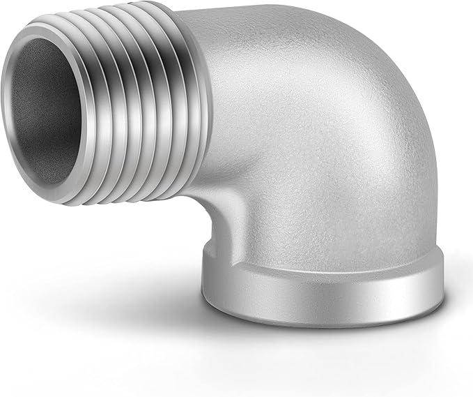 TAISHER 5PCS 304 Stainless Steel 90 Degree elbow, 1 Inch NPT Male Pipe to 1 Inch NPT Female 304 Stainless Pipe Fitting