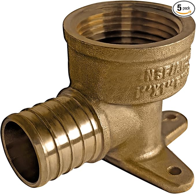 XFITTING 1 Inch Pex x 1 Inch Female NPT Drop Ear Elbow, 5 Pieces