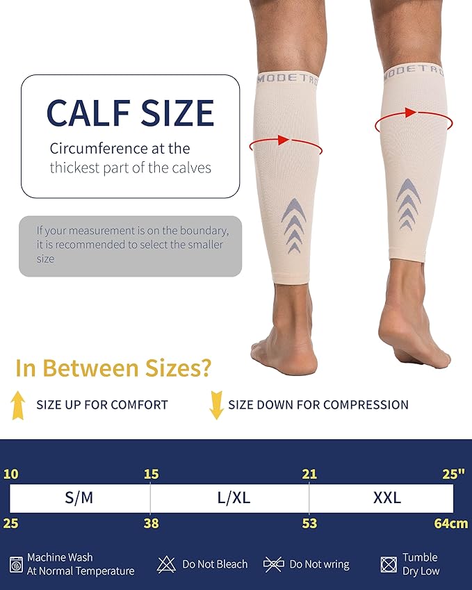Calf Compression Sleeves - Leg Sleeves for Men and Women - Shin Splint Relief Support Brace Running Flights