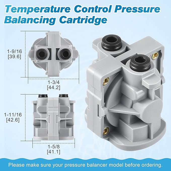 Dreyoo 2 Pieces Pressure Balancing Cartridge and Valve Stem Assembly, Compatible with 971-2500 and 974-2910, Compatible with Pfister 0X8/JX8/VB8/JV8 Deep Casting Valve, for Single Handle Tub/Shower