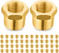 50-PCs HeSun Brass Thread Pipe Fitting, 1/2" NPT Male x 1/4" NPT Female Reducer Hex Bushing Adapter(NPT029-50)