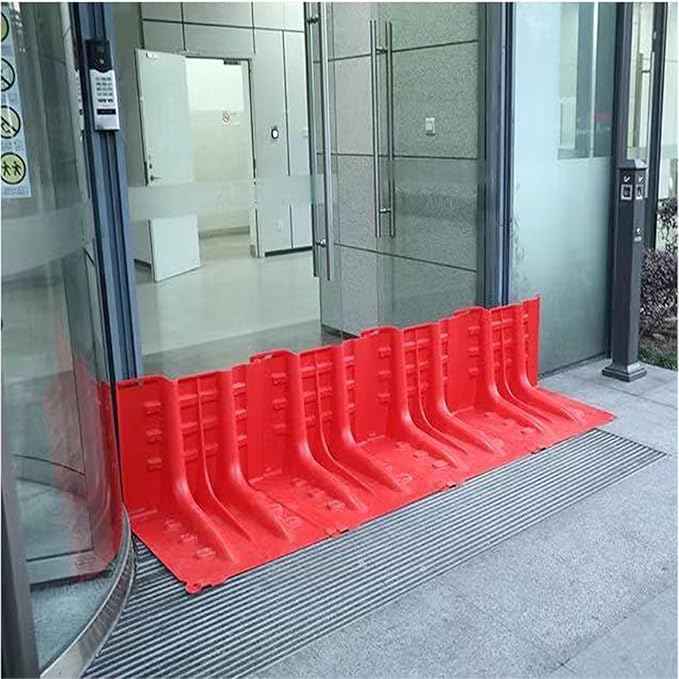 Flood Protection Barrier, ABS Portable Height Flood Mitigation Barriers 2/3/4/5/6/7/8/9/10/20/30-Pcs Boxwall Water Overflow Divert(8-Pcs)