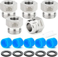 TAISHER 5PCS 304 Stainless Steel Garden Hose Adapter, Hex Bushing 3/4" GHT Male x 1/4" NPT Female Garden Hose Connector