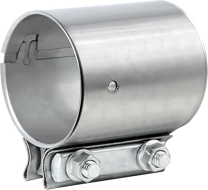 2.5 inch Exhaust Clamp Butt Joint Exhaust Band Clamp Sleeve Coupler 304 Stainless Steel